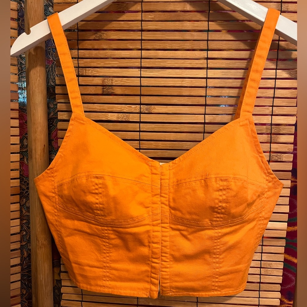 Wilfred sz 6 marigold bustier, cropped tank.